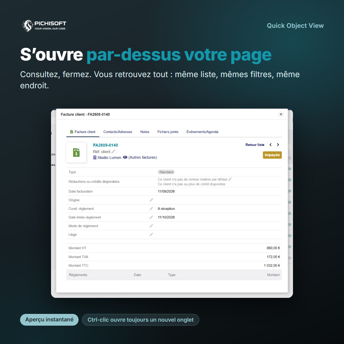 La fiche s'ouvre dans une fenêtre par-dessus la page